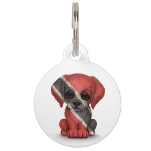 Médaillon Pour Animaux Petit Patriotique Trinité-et-Tobago Chiot, Blanc