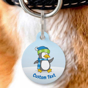 Médaillon Pour Animaux Petit pingouin marchant sur la neige