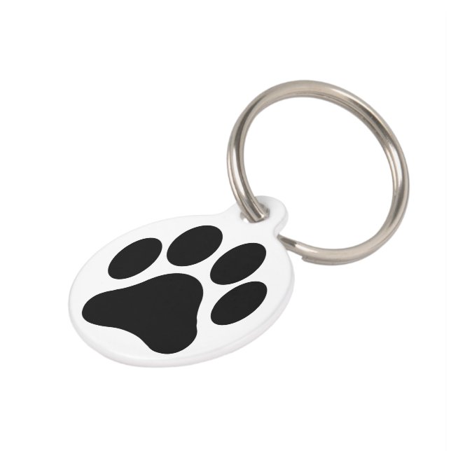 Médaillon Pour Animaux Petite étiquette noire et blanche customisée (Côté )