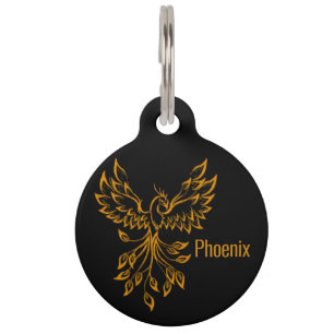 Médaillon Pour Animaux Phoenix en cuivre se lève sur une licence de conta