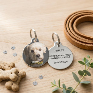Médaillon Pour Animaux Photo et texte personnalisés