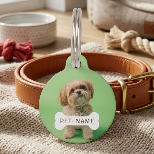 Médaillon Pour Animaux Photo personnalisé de chien de compagnie avec text