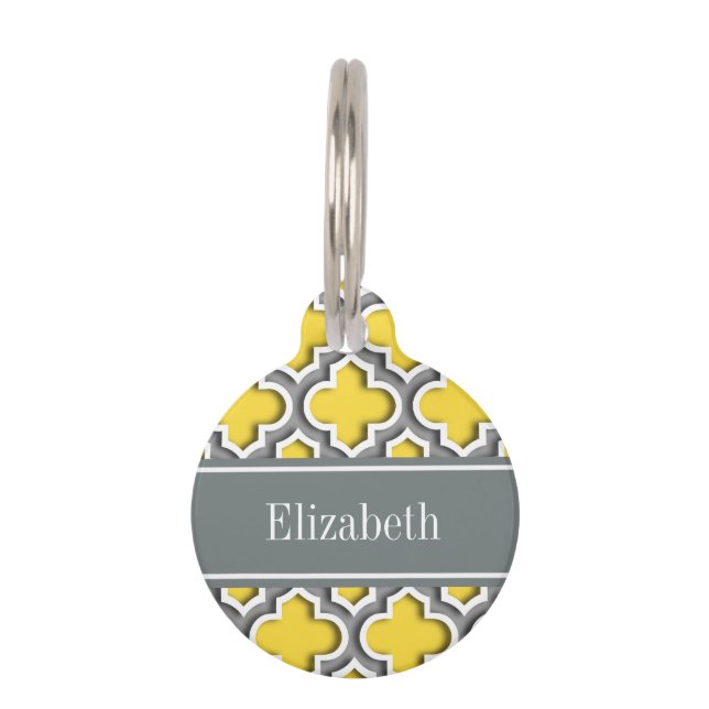 Médaillon Pour Animaux Pineapple Dk Gray Moroccan #5DS Char (Devant)