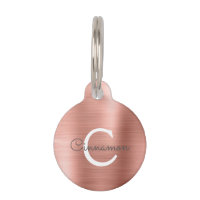Pink Rose Gold Foil Metallic Monogramme Nom