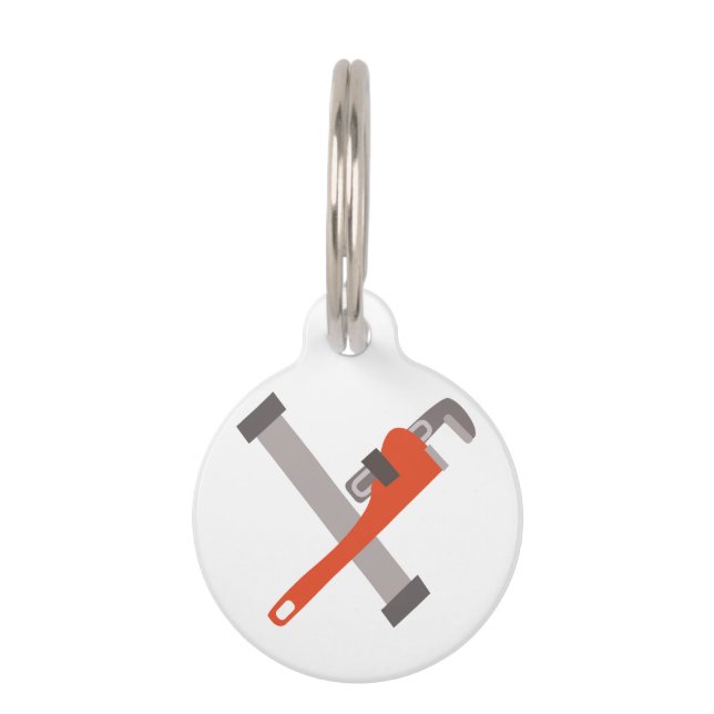 Médaillon Pour Animaux Pipe Et Wrench (Devant)
