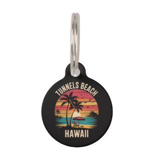 Médaillon Pour Animaux Plage de Tunnels Hawaii Vacances en Famille Été Co