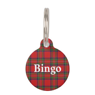Médaillon Pour Animaux Plaid de tartan heureux de Stewart de clan
