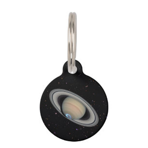 Médaillon Pour Animaux Planète Saturn Starry Sky