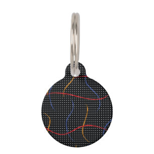 Médaillon Pour Animaux Plaque et points de peinture rétro