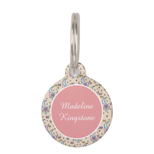 Médaillon Pour Animaux Plaque personnalisée pour chat Peach Moons