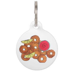 Médaillon Pour Animaux Plat de Calamari frits Alimentation Italienne Entr