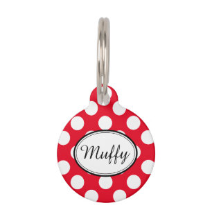 Médaillon Pour Animaux Pointe Polka Adorable Personnalisé Choisir N'Impo