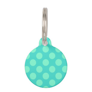 Médaillon Pour Animaux Points turquoise et aquamarine
