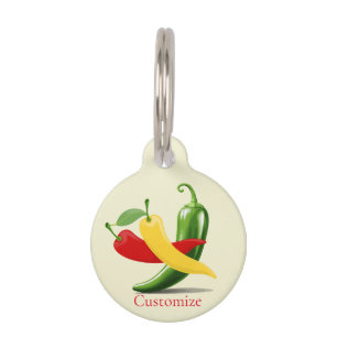 Médaillon Pour Animaux Poivrons verts rouges chili Thunder_Cove