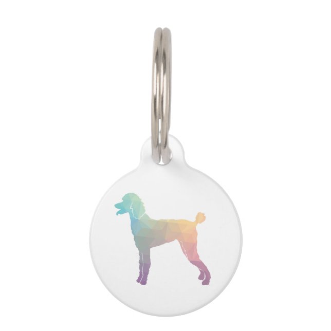 Médaillon Pour Animaux Poodle Geo Silhouette Pastel (Devant)
