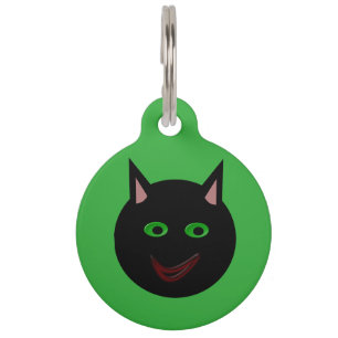 Médaillon Pour Animaux Porte-nom de chien personnalisé Chat Noir Hallowee