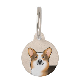 Médaillon Pour Animaux Portrait de chien Pembroke Welsh Corgi roux tri co
