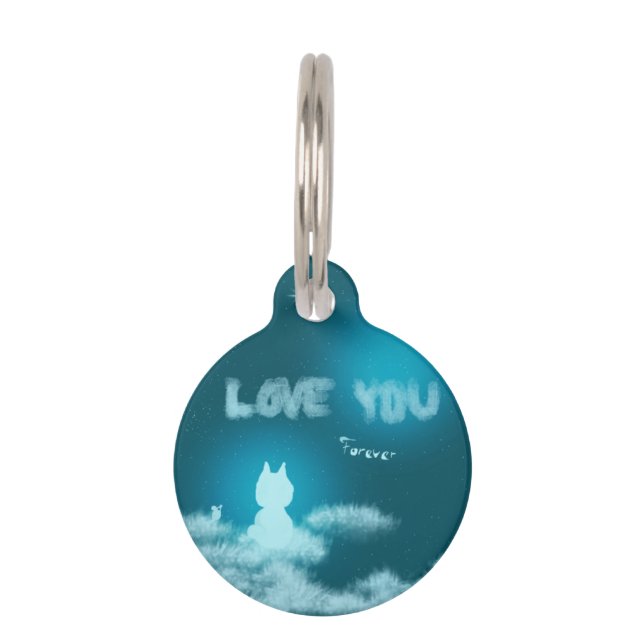 Médaillon Pour Animaux Pour Chat Love You Forever (Devant)