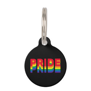 Médaillon Pour Animaux Pride lgbt lgbtq queer gay rainbow retro black