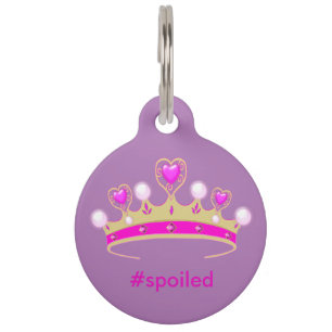 Médaillon Pour Animaux Princesse corrompue Round Large Pet Tag