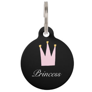 Médaillon Pour Animaux Princesse de la Couronne rose