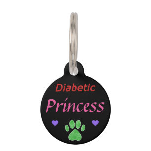 Médaillon Pour Animaux Princesse vigilante diabétique Custom