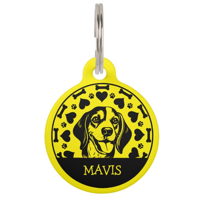 Médaillon Pour Animaux Propriétaire de chien beagle (Devant)