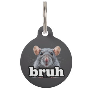 Médaillon Pour Animaux Propriétaire de rat fantaisie Mème Bruh Amoureux d