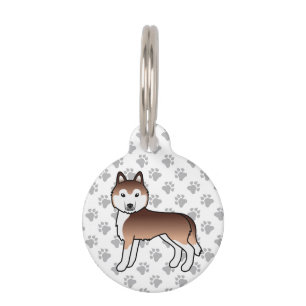 Médaillon Pour Animaux Puce de chien en forme de Husky Sibérien Copper dr