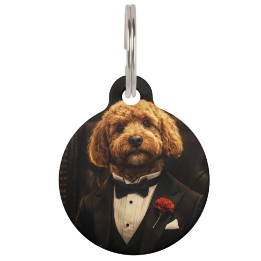 Médaillon Pour Animaux Puce d'identité de Cockapoo inspirée du Parrain (Devant)