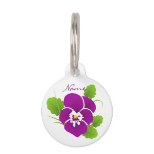 Médaillon Pour Animaux Purple Pansy Flower Thunder_Cove