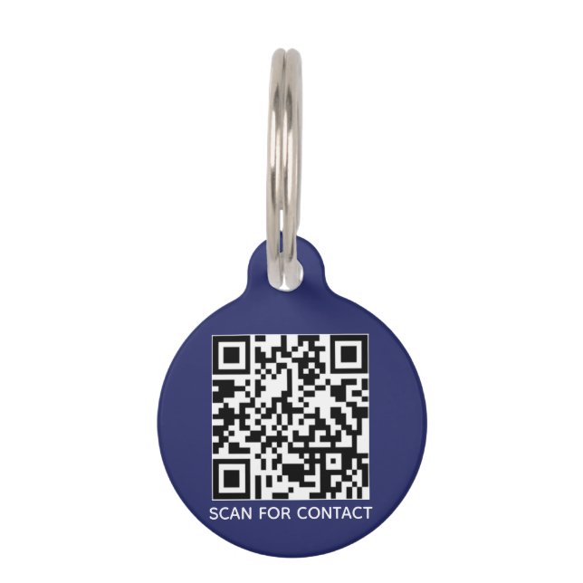 Médaillon Pour Animaux QR Code scannable contact sans contact Info chien  (Devant)