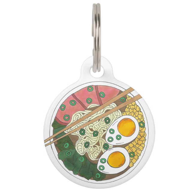 Médaillon Pour Animaux Ramen Noodles Bowl Restauration Japonaise Foin (Devant)