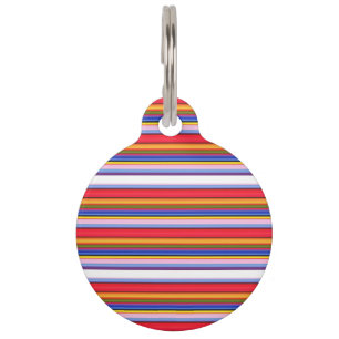 Médaillon Pour Animaux Rayures magiques colorées mignonnes