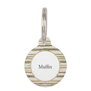 Médaillon Pour Animaux Rayures Marron Crème Jungle