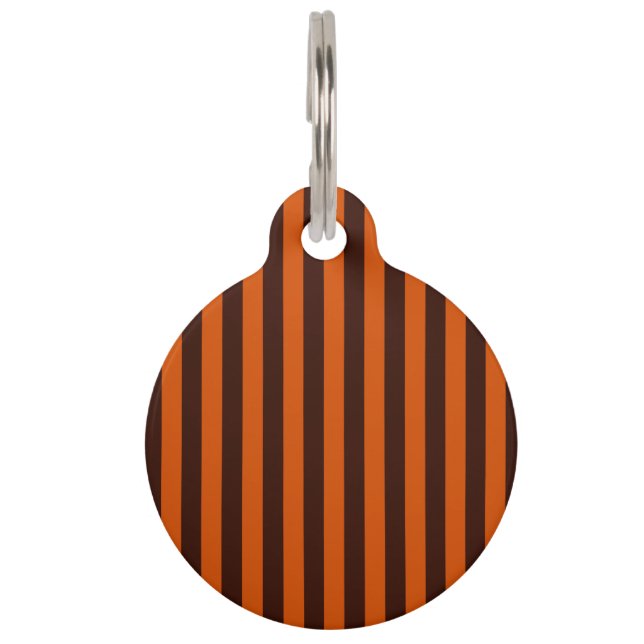 Médaillon Pour Animaux Rayures verticales orange brûlé (Devant)