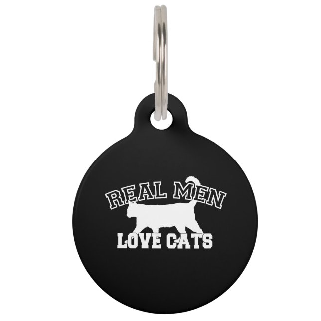 Médaillon Pour Animaux Real Men Love Cats Celui-ci est blanc (Devant)