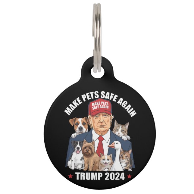 Médaillon Pour Animaux Rendre les animaux en sécurité Trump 2024 Sauver n (Devant)