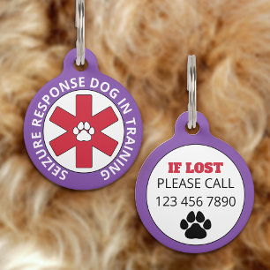 Médaillon Pour Animaux Réponse à la capture violette Chien en formation