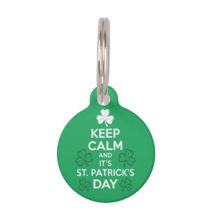 Médaillon Pour Animaux Restez calme, c'est la Saint-Patrick irlandais 