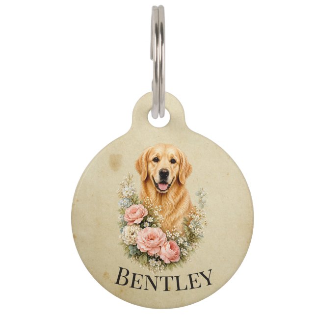 Médaillon Pour Animaux Retriever doré (Devant)