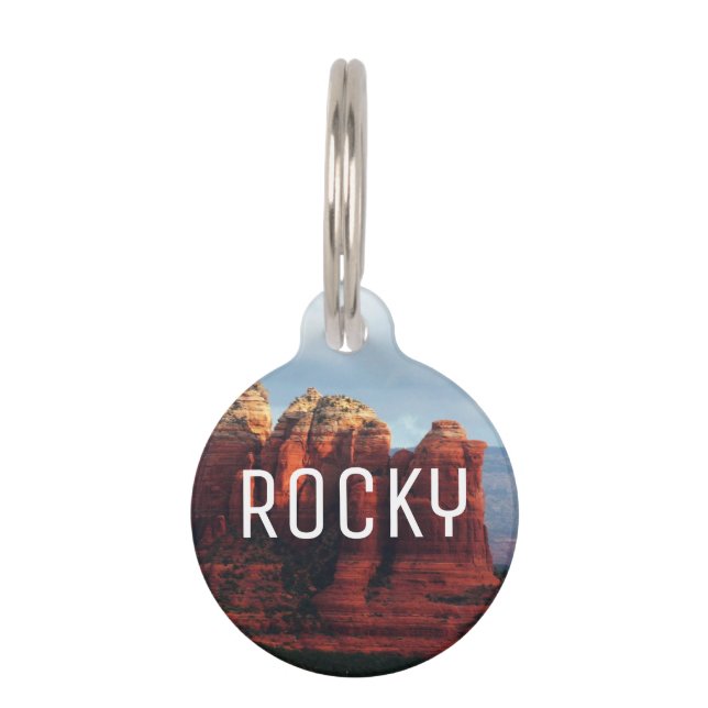 Médaillon Pour Animaux Roche à café nuageux à Sedona Arizona (Devant)