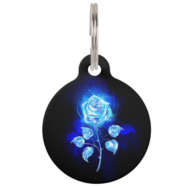 Médaillon Pour Animaux Rose bleu brûlant (Devant)