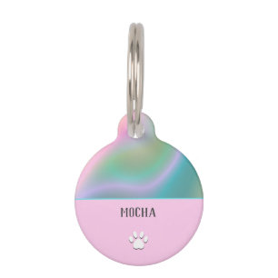 Médaillon Pour Animaux Rose holographique