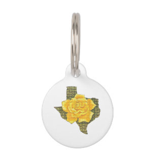 Médaillon Pour Animaux Rose Jaune Du Texas Motif Flower
