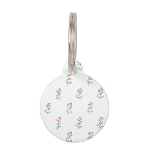 Médaillon Pour Animaux Roses Rouges, Motif De Roses, Fleurs