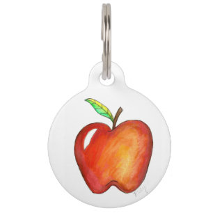 Médaillon Pour Animaux Rouge Délicieux Fruit Pomme Fruité Personnalisé