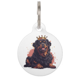 Médaillon Pour Animaux Royal Rottweiler Dog Queen Crown