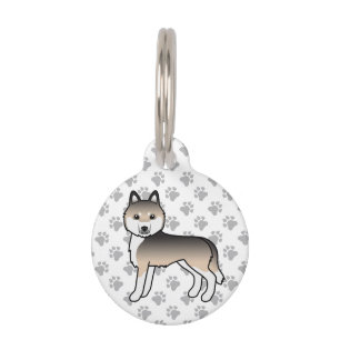 Médaillon Pour Animaux Sable Siberian Husky Chien de Dessin Animé Mignon