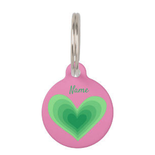 Médaillon Pour Animaux Sage Green Heart Thunder_Cove 